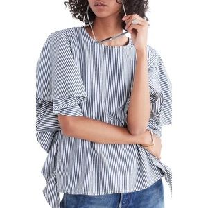 Madewell Striped Butterfly Sleeve Top